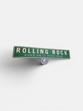 Vintage Rolling Rock Bar Distributor Tin Sign